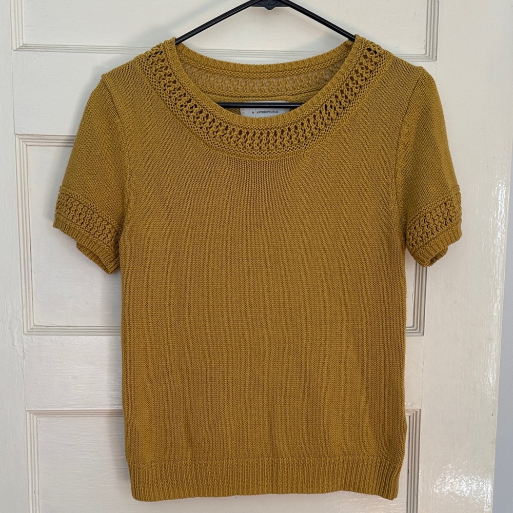 Anthropologie Mustard Knit Sweater